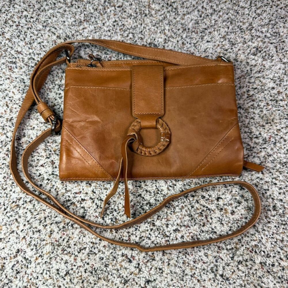 Lucky Brand Women's Brown Leather Crossbody Bag Adjustable Strap